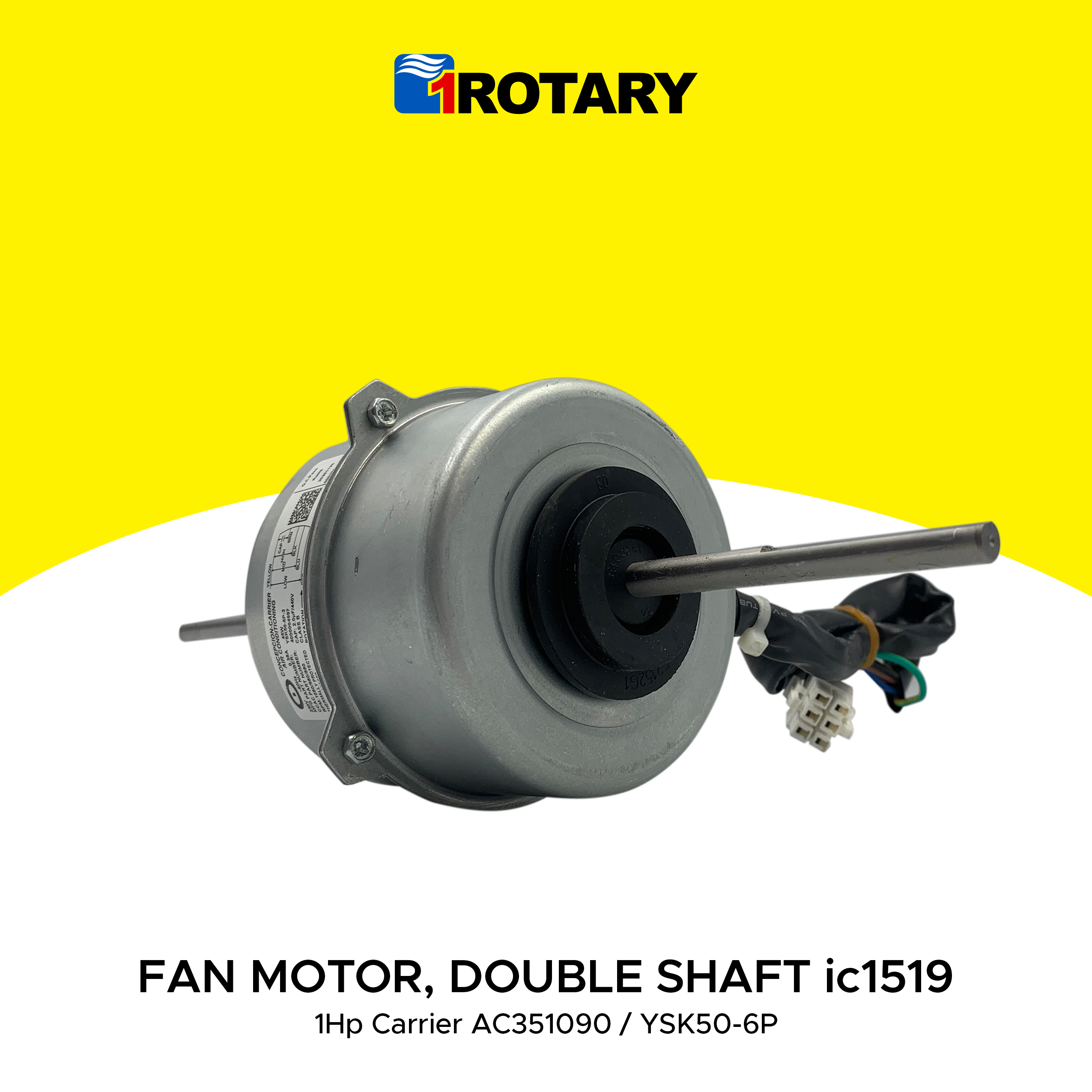 1ROTARY DOUBLE SHAFT FAN MOTOR 1Hp Carrier IC1519 1Rotary