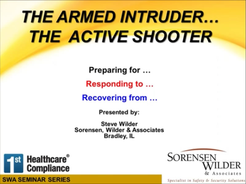 Active Shooter Cover Slide First Healthcare Compliance