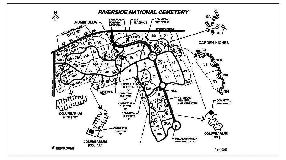 Riverside National Cemetery Plot Map Carol Cristen