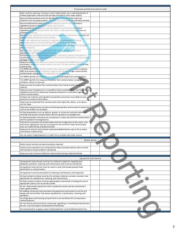 A Food GMP Audit Checklist (You Can Download Free) 1st Reporting