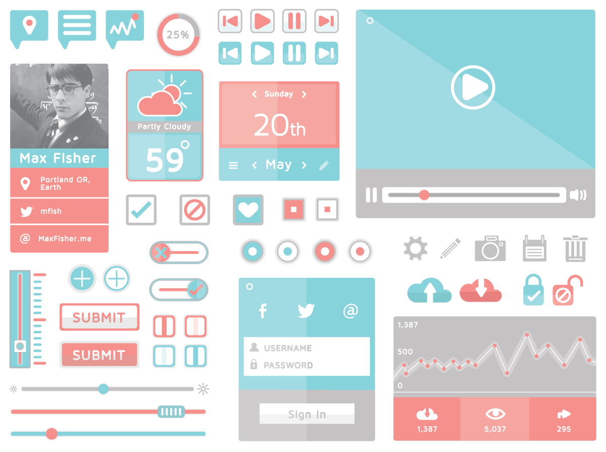 The Top 50 Free Flat Design UI Kits & Templates