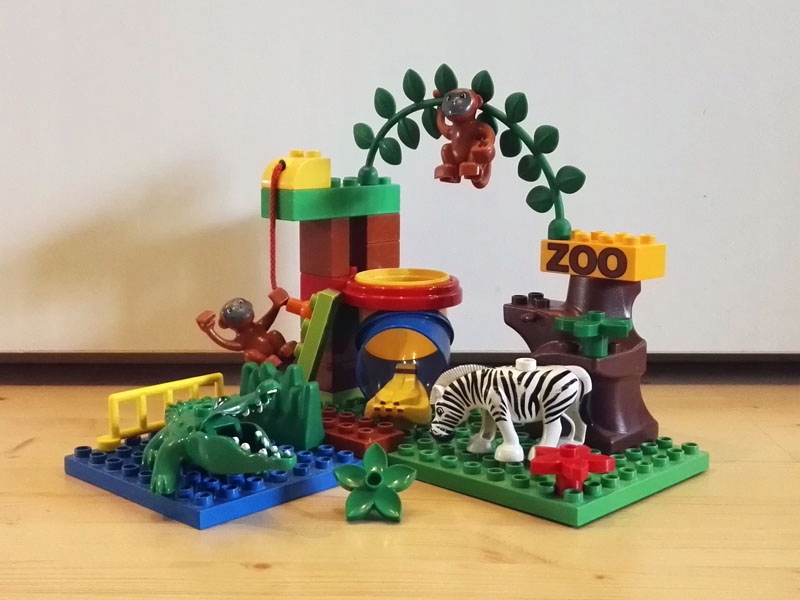 Lego DUPLO 4961 wesołe zoo, małpa, zebra, krokodyl