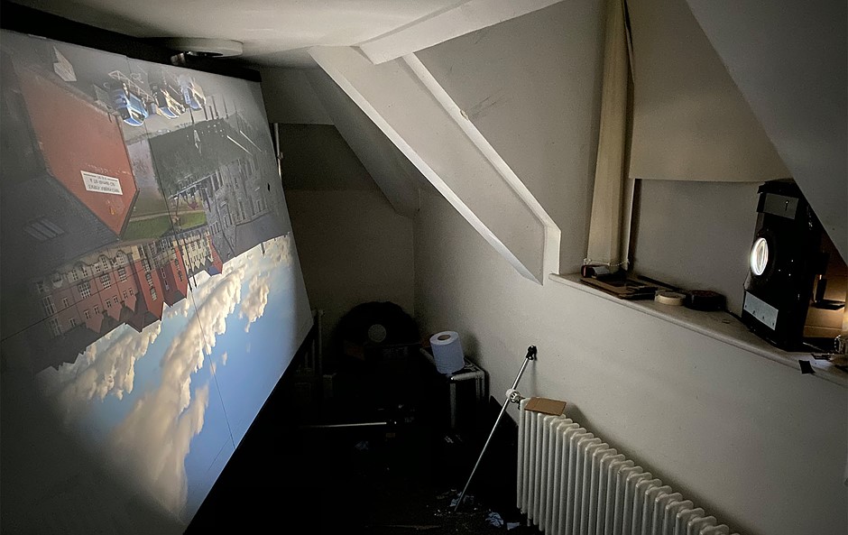 Photographer Brendan Barry creates a giant camera obscura using a
