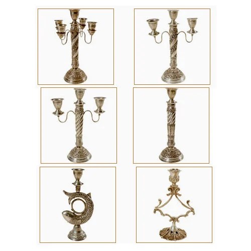 Silver Candle Stand at best price in Jaipur by Meta Jewel Krafts ID