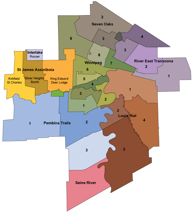 Winnipeg School Divisions Map