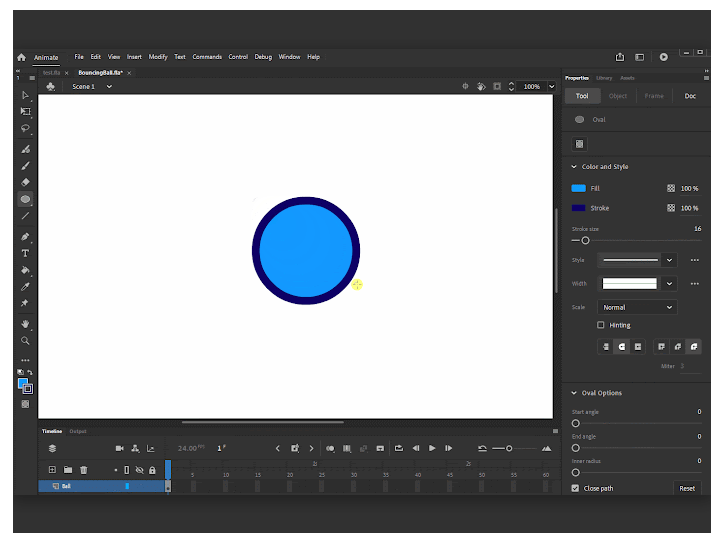 How to Animate a Bouncing Ball in Adobe Animate