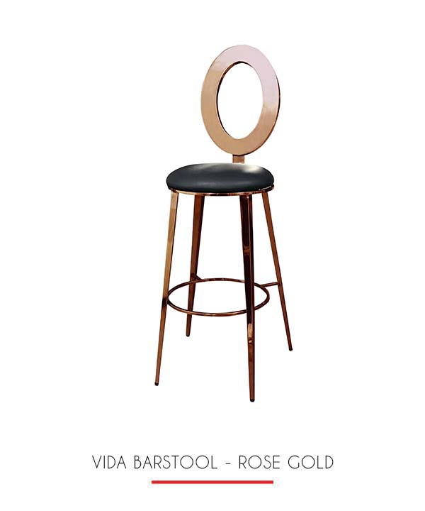 Vida Barstool Rose Gold 204 Events