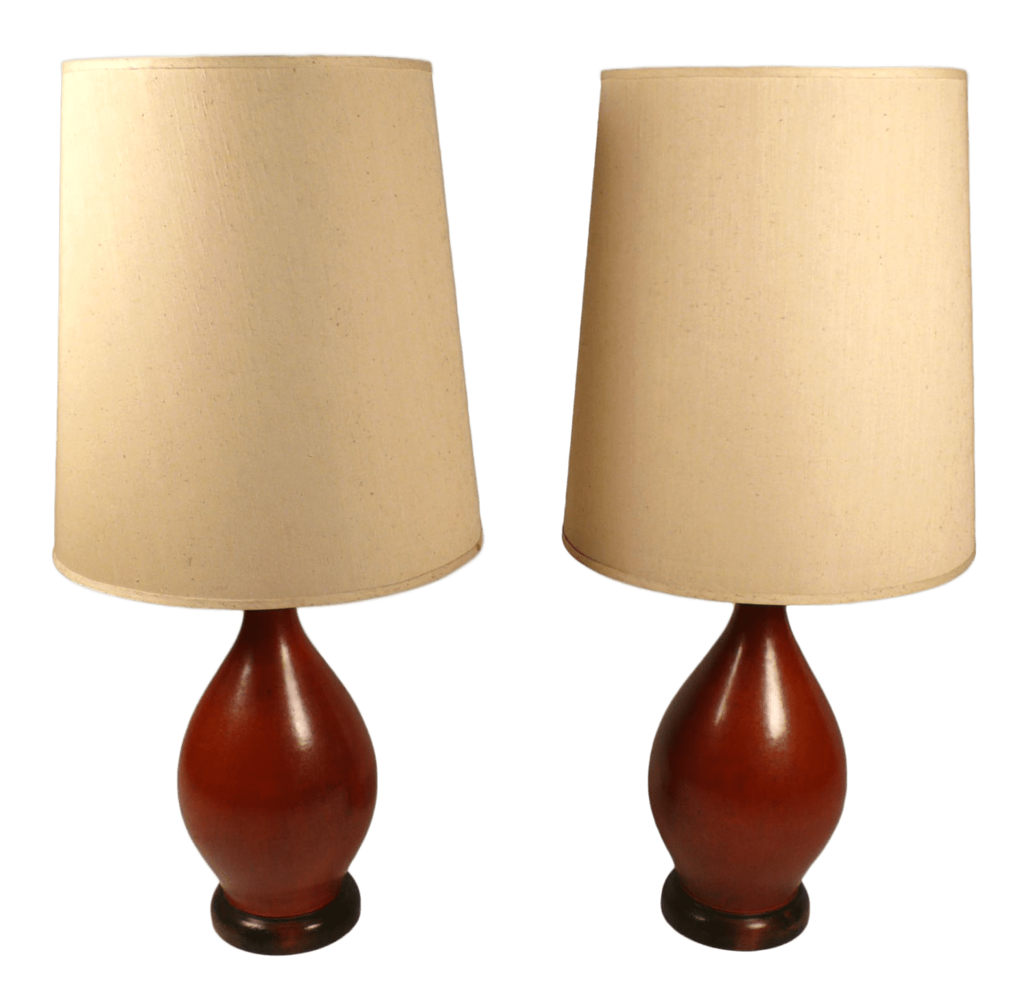 Oxblood Ceramic Table Lamps 20c Design