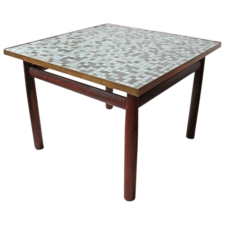 Edward Wormley Rosewood Occasional Table for Dunbar with Murano Glass