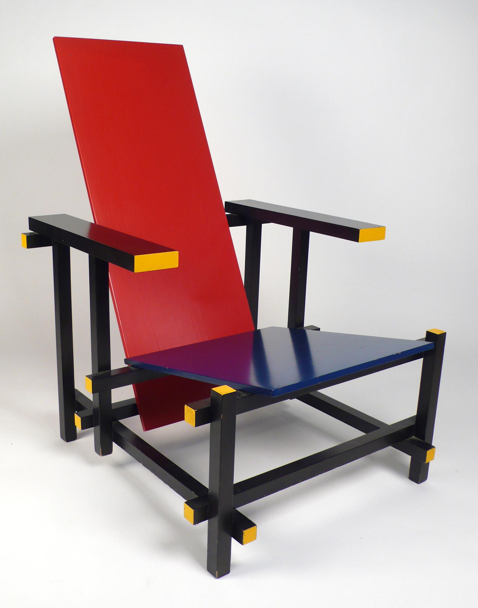 Vintage Gerrit Rietveld Chair Produced under License by Cassina 20c