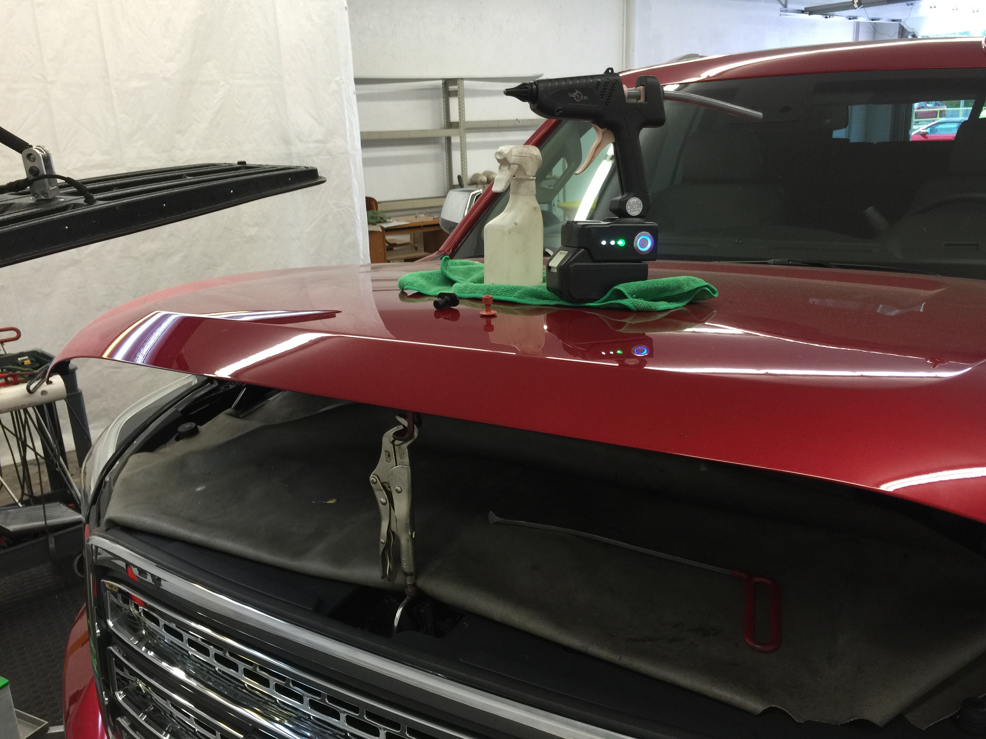 2016 GMC Yukon Aluminum Hood Dent and Damage Removal Sherman, IL