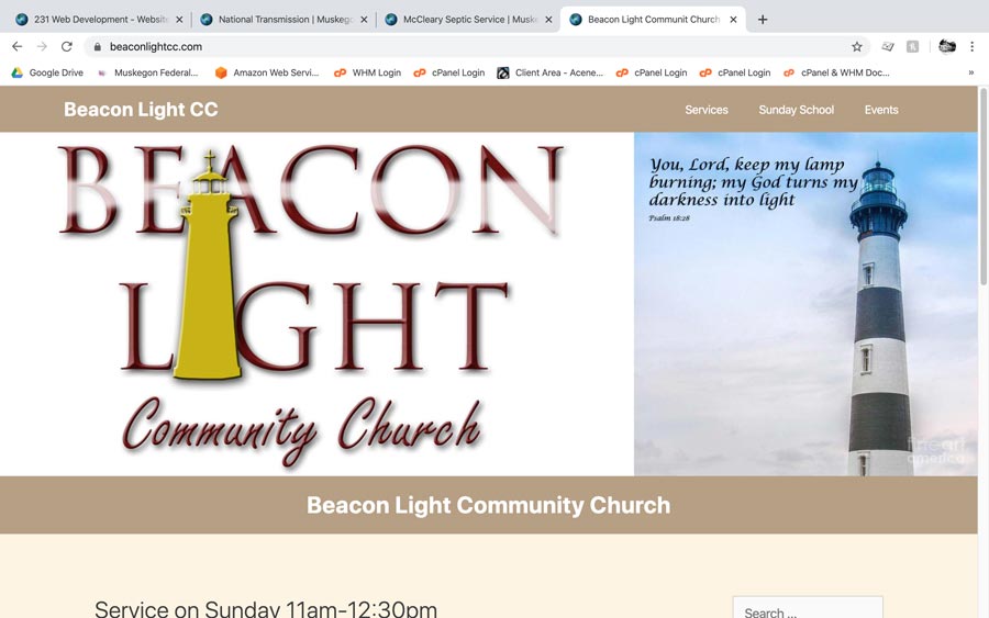 Beacon Light Community Church website build
