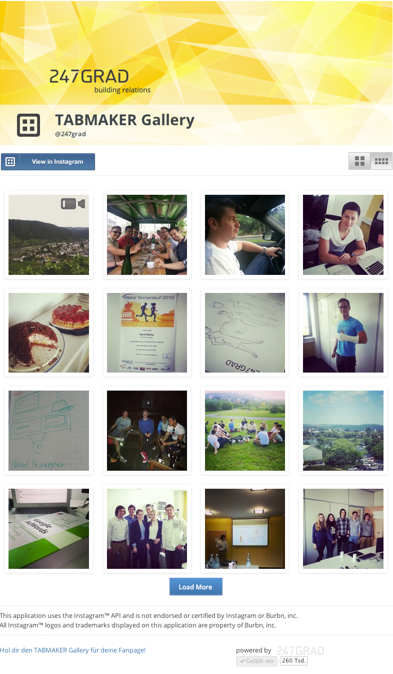 NEU FREE TABMAKER Gallery Deine Instagram Fotos auf