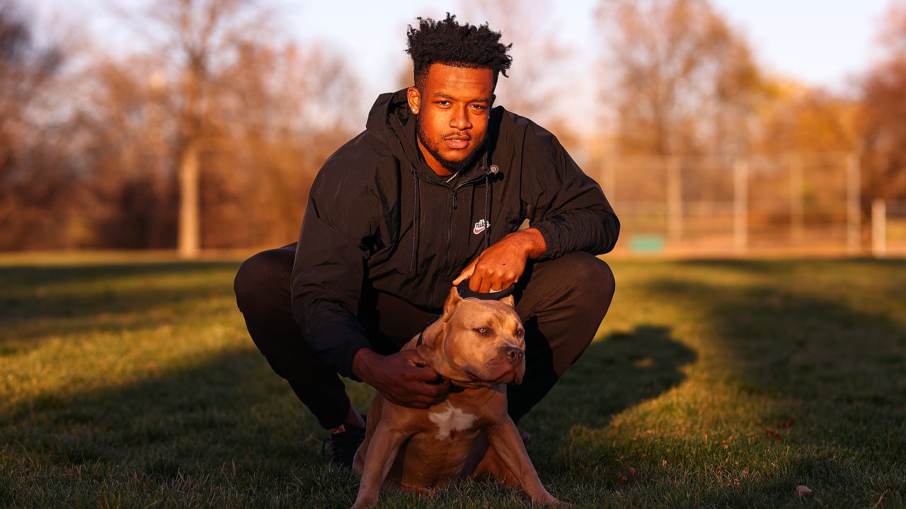D.J. Wonnum's Dog Simba on Purple Pups