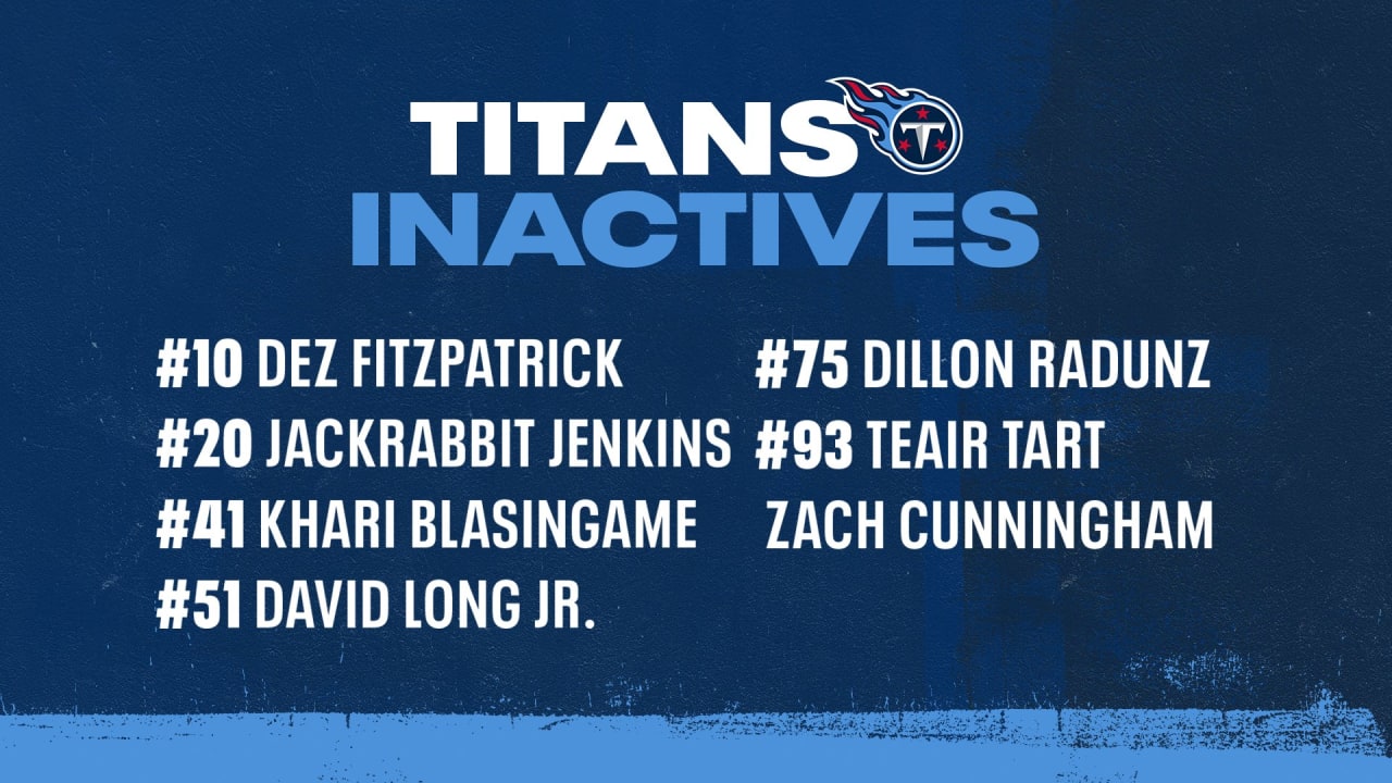 Game Inactives | Week 14 Titans vs Jaguars
