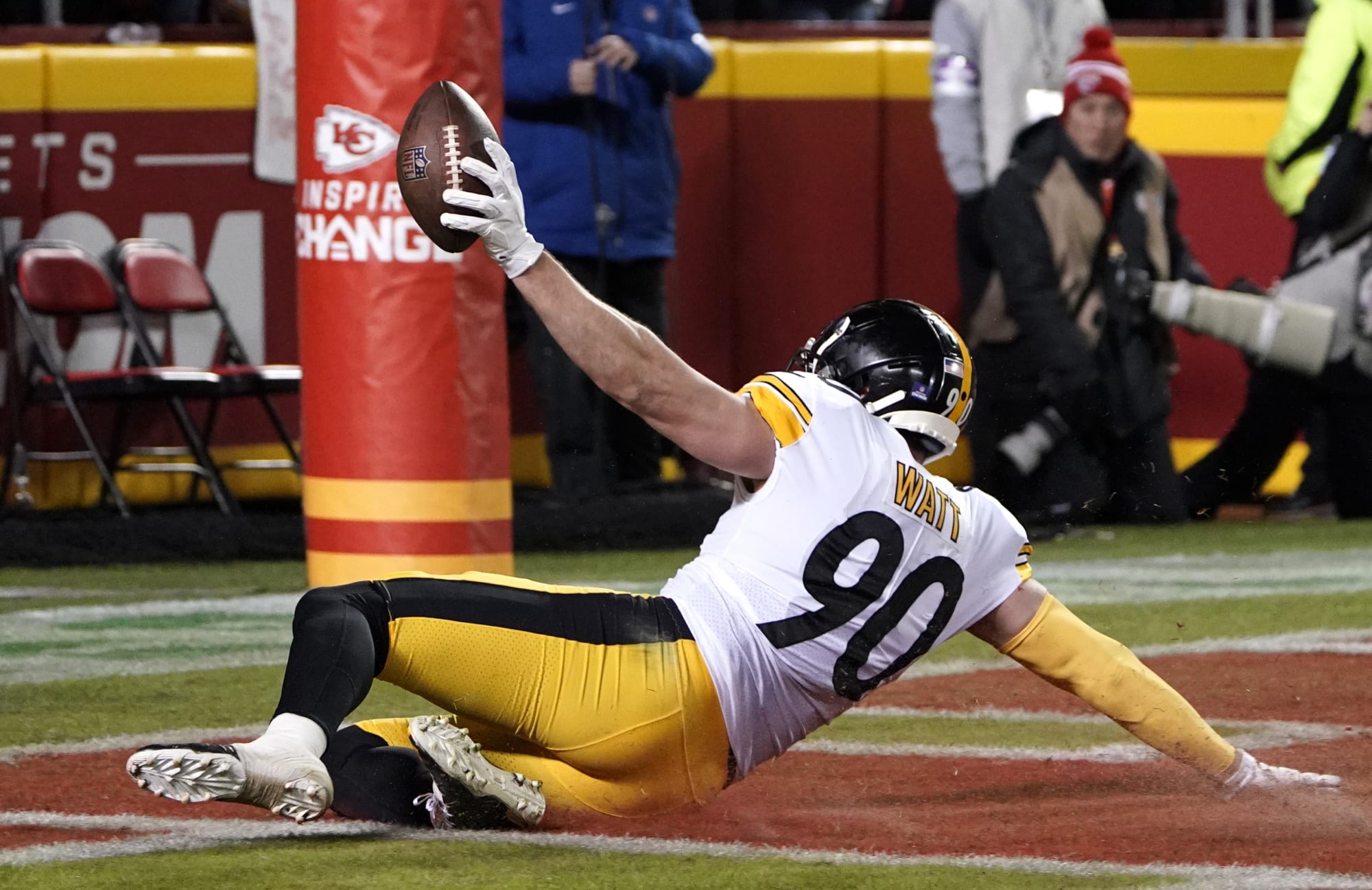 J.J. Watt was pumped about T.J. Watt's fumble...