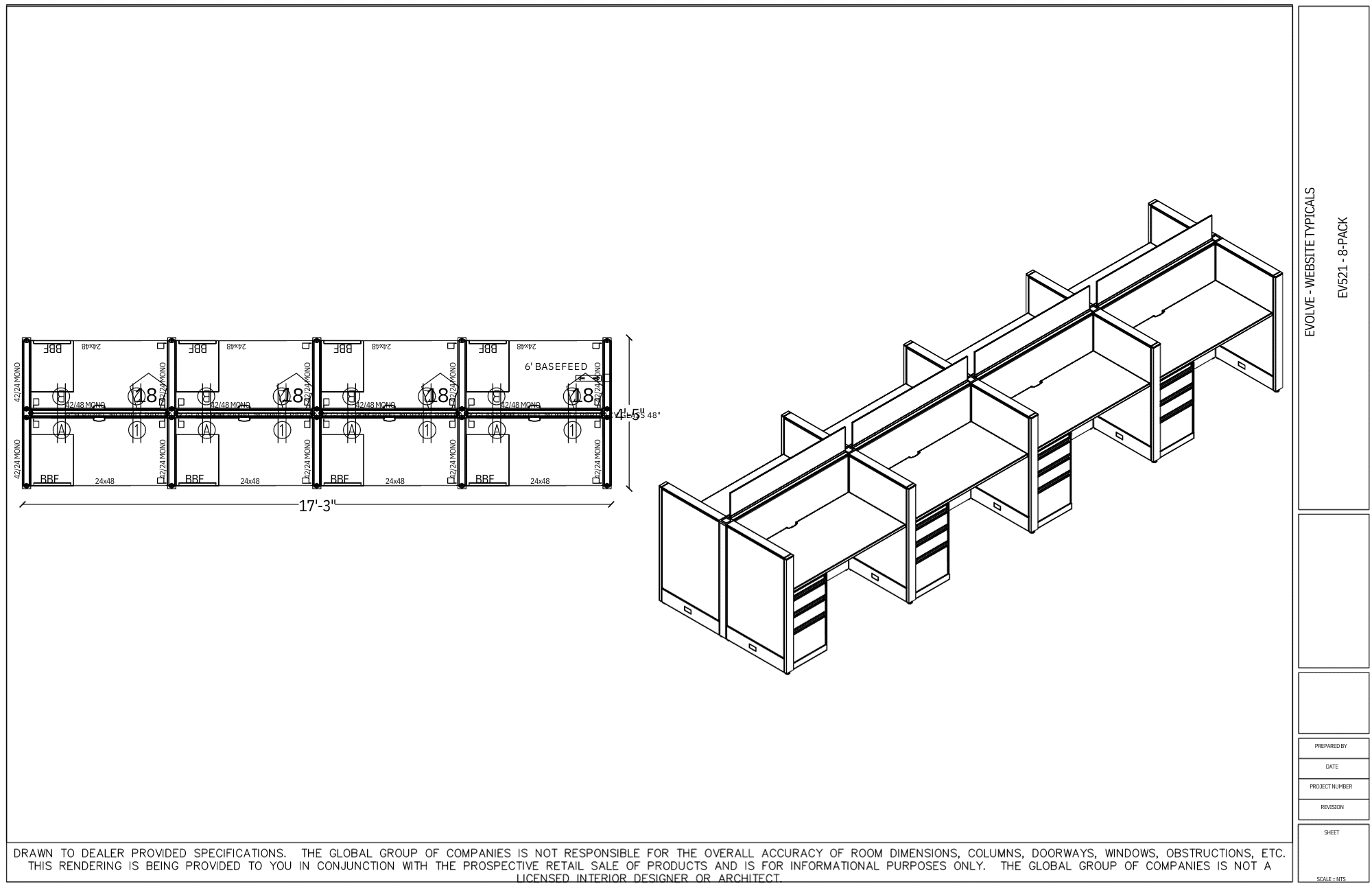 Four Person Cubicle System EV 521 247 Workspace Office Furniture