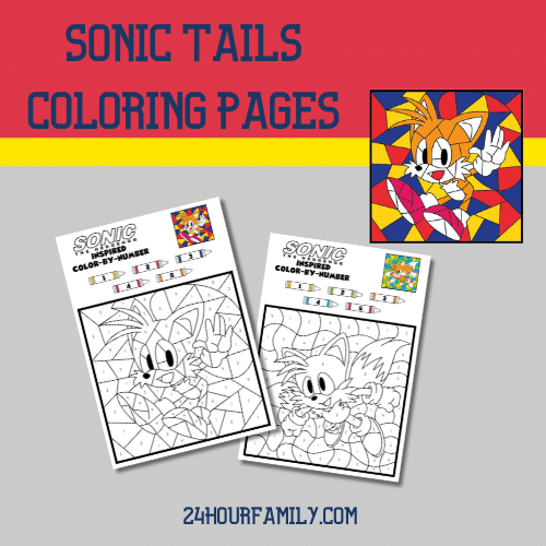 Sonic Tails Color by Number Coloring Pages Bút Chì Xanh