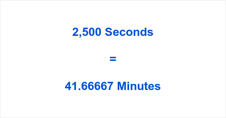 2500 Seconds To Minutes | 24Hourtime.net