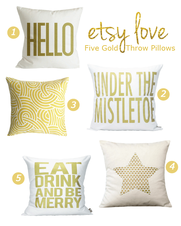 Etsy Love Gold Throw Pillows » 27th and Olive