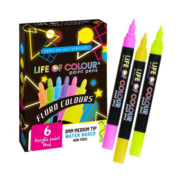 Life of Colour Fluro Colour Paint Pens Medium Tip 2Bee Inspired