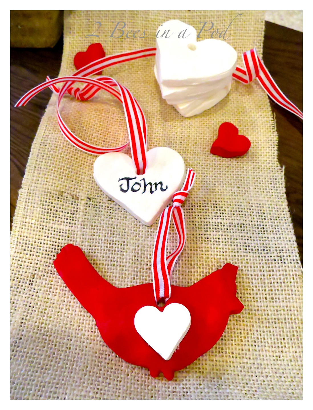 Homemade Clay Gift Tags for Your Valentine... 2 Bees in a Pod