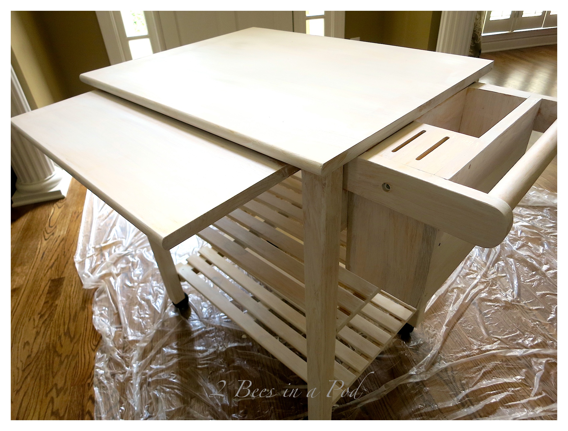 Microwave Cart Makeover to Bar Cart with Modern Masters Metallic Paint