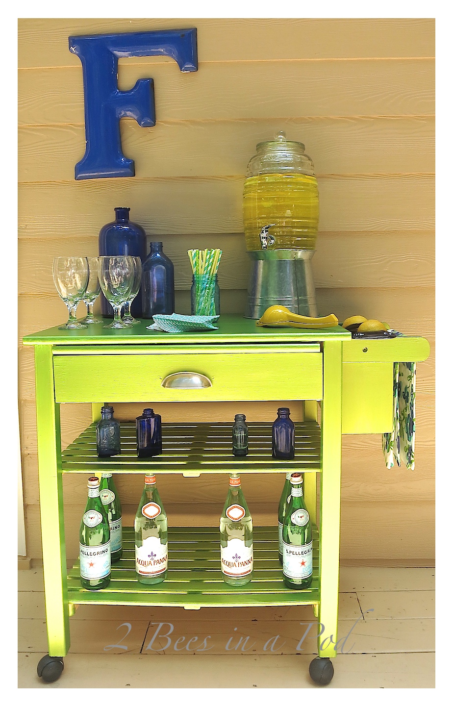 Microwave Cart Makeover to Bar Cart with Modern Masters Metallic Paint