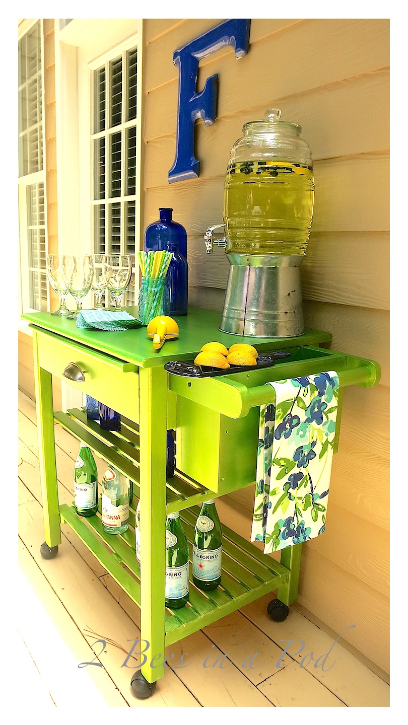 Microwave Cart Makeover to Bar Cart with Modern Masters Metallic Paint