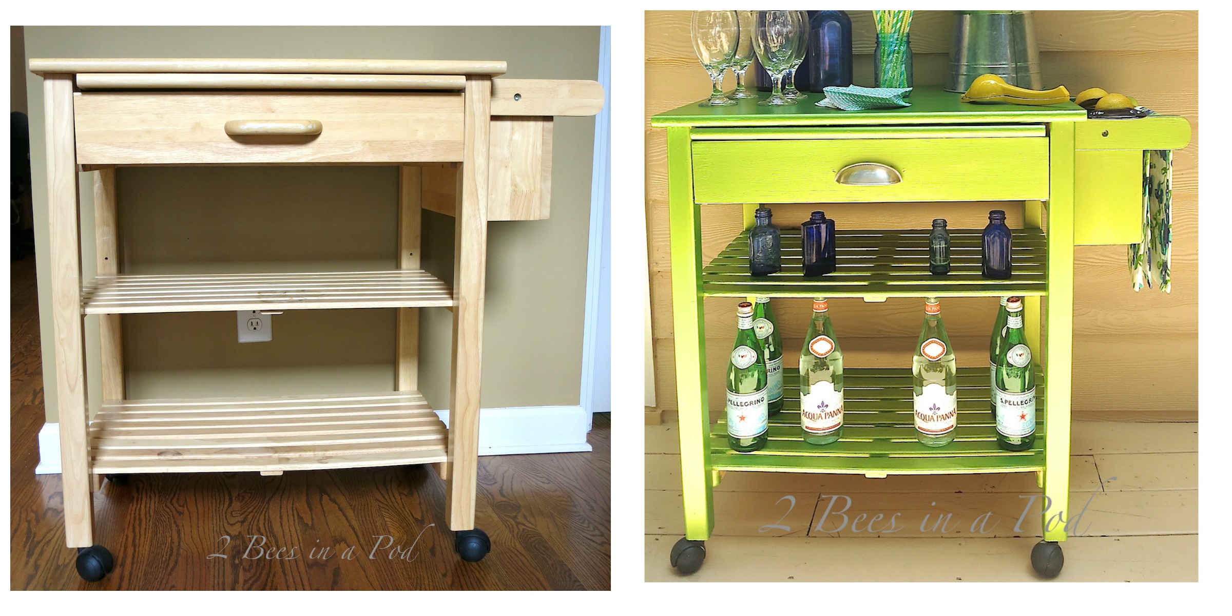 Microwave Cart Makeover to Bar Cart with Modern Masters Metallic Paint