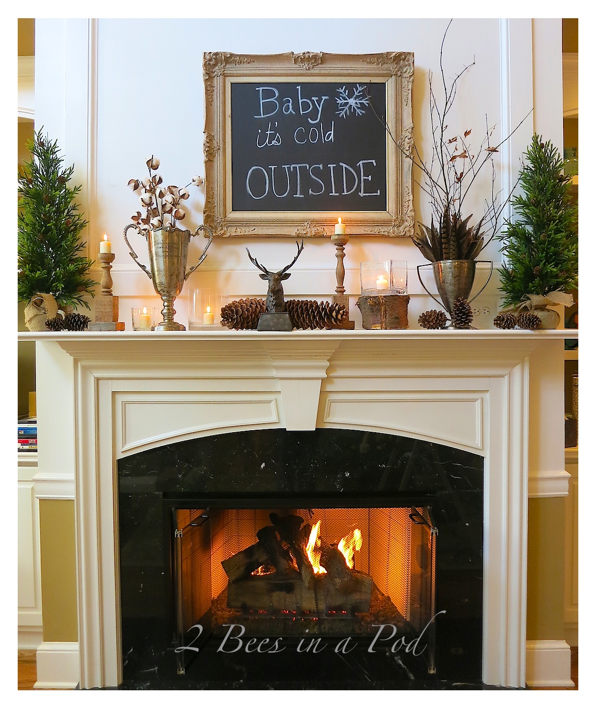 Winter Mantel... 2 Bees in a Pod