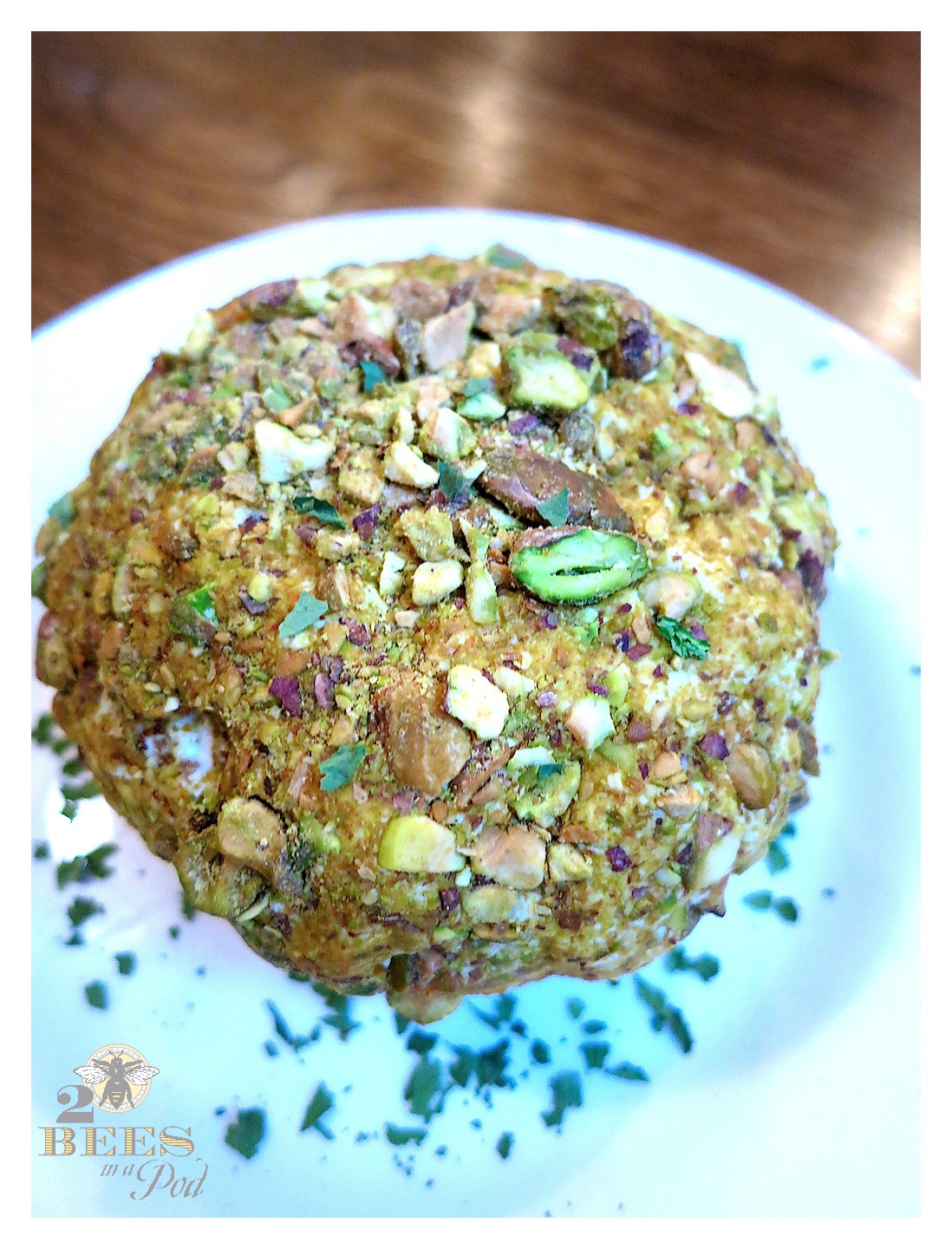 Goat Cheese, Bacon and Pistachio Cheese Ball... 2 Bees in a Pod