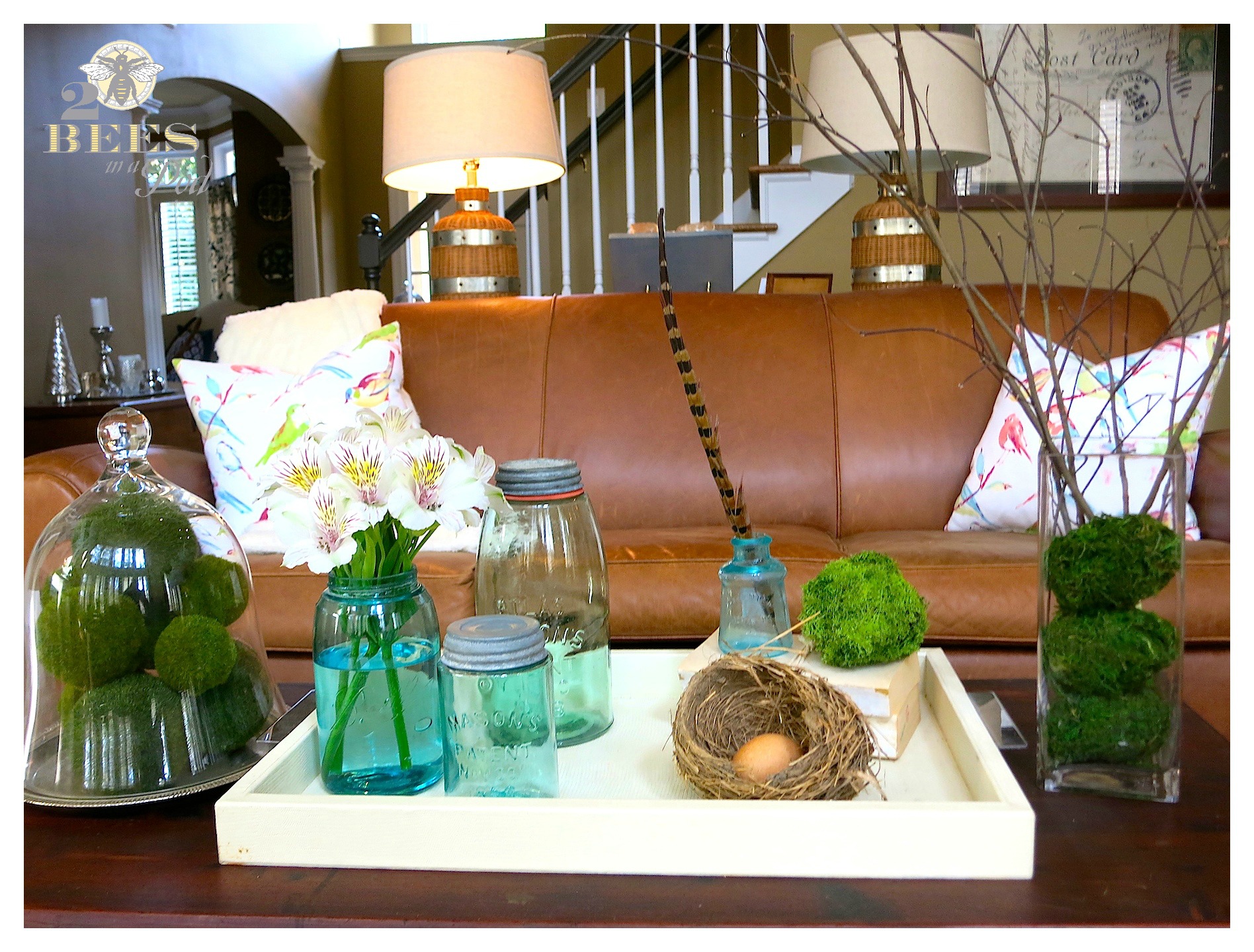 Coastal Inspired Coffee Table Decor 2 Bees in a Pod