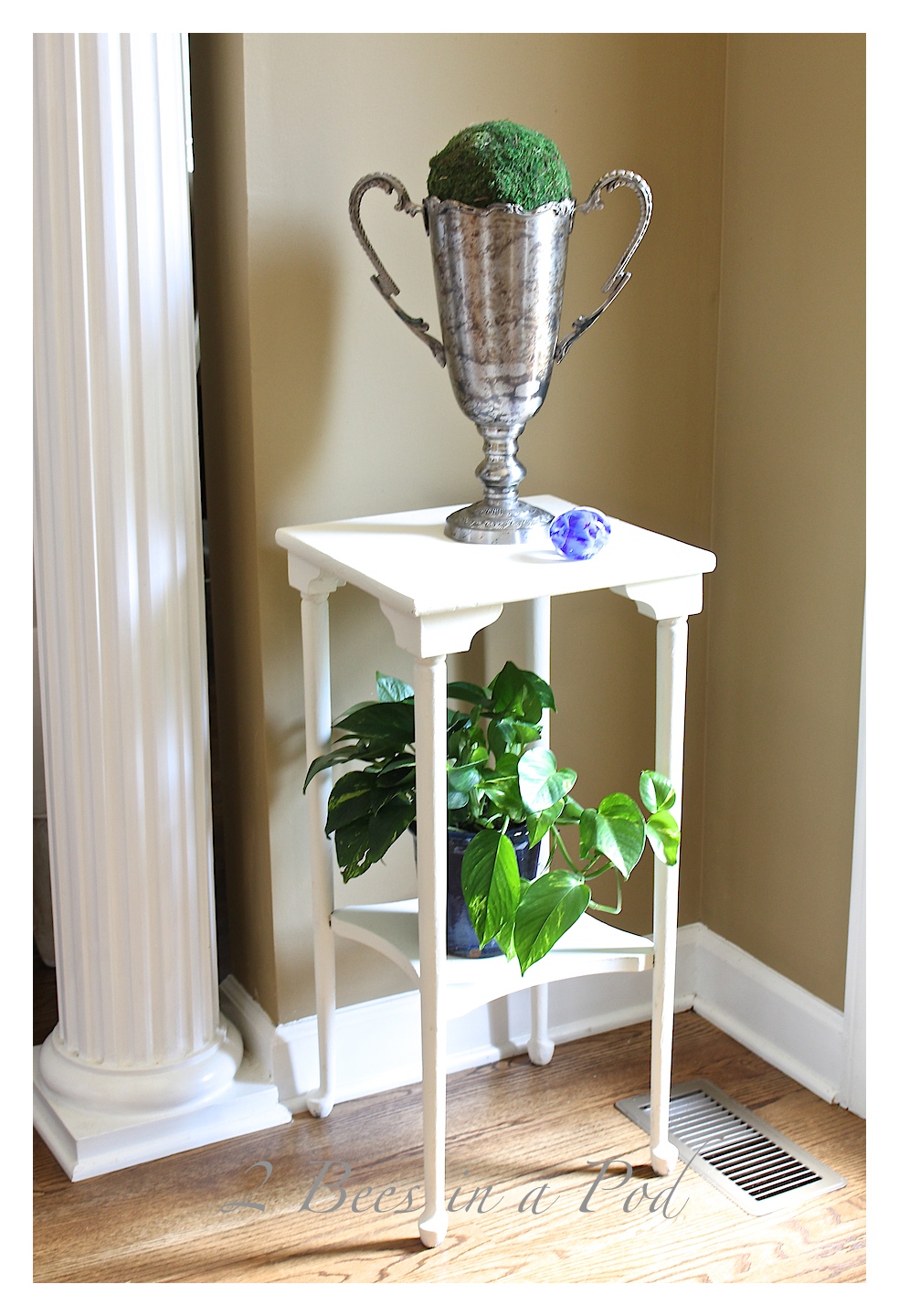 Chalk Painted Plant Stand Table 2 Bees in a Pod