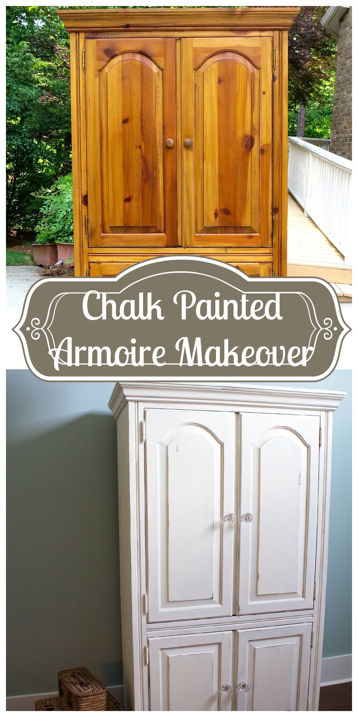 Chalk Painted Armoire Makeover 2 Bees in a Pod