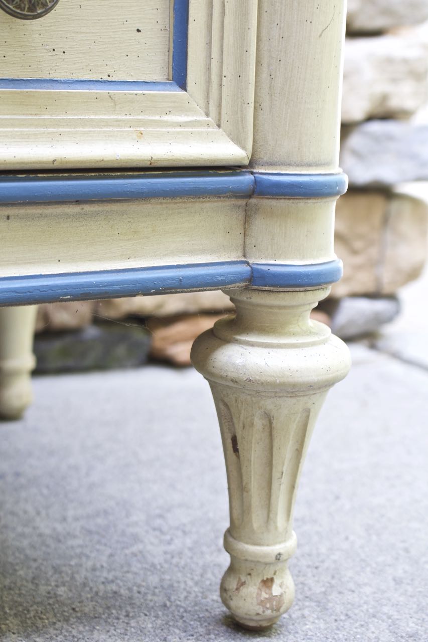 Gray Painted Side Table 2 Bees in a Pod