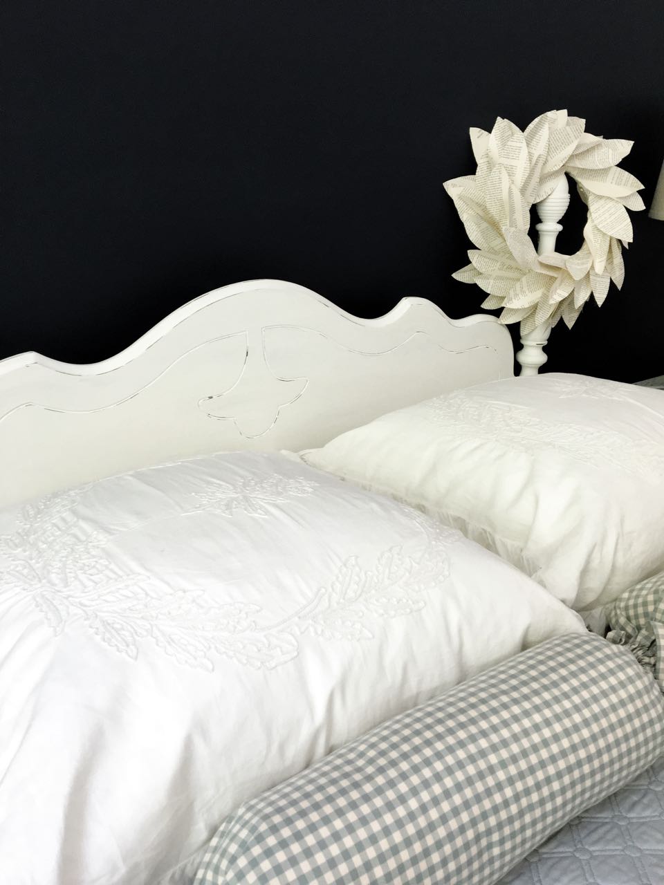 Chalk Painted Headboard Cottage Style 2 Bees in a Pod