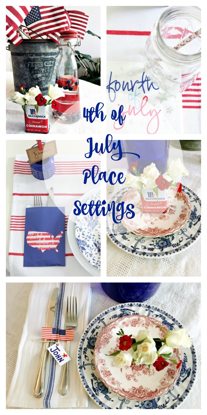 4th of July Place Settings Mother/Daughter Bloggers 2 Bees in a Pod