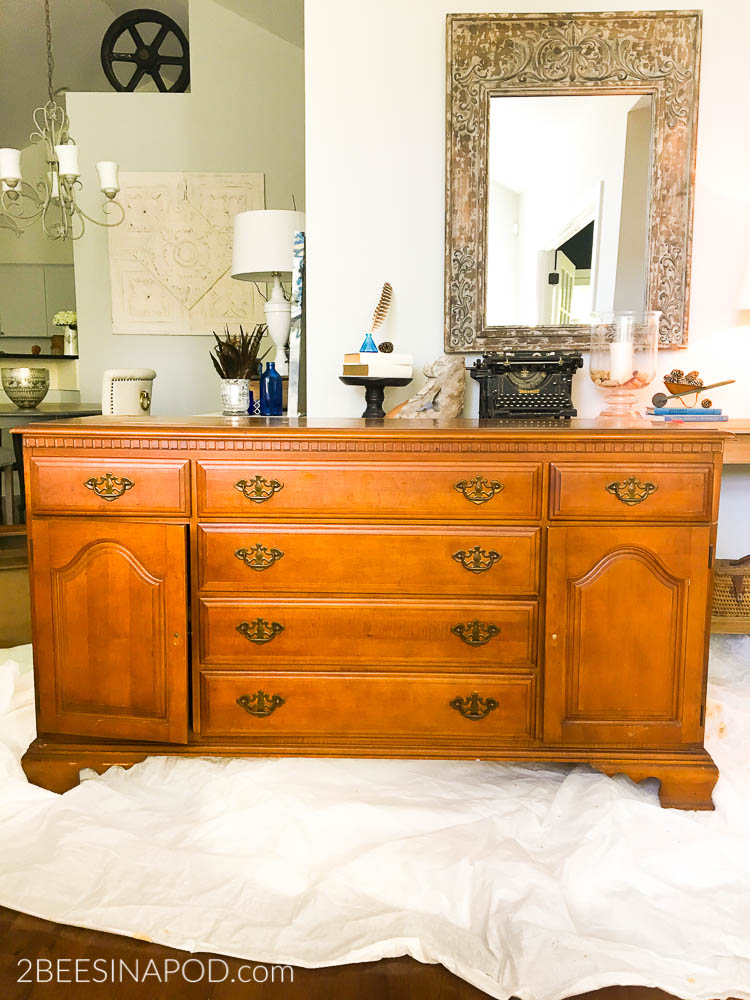 Painting A Hutch Thats Been Painted With A High Gloss Paint And Seale - Gray Painted Hutch Makeover That Made Me Cry 2 Bees In A Pod