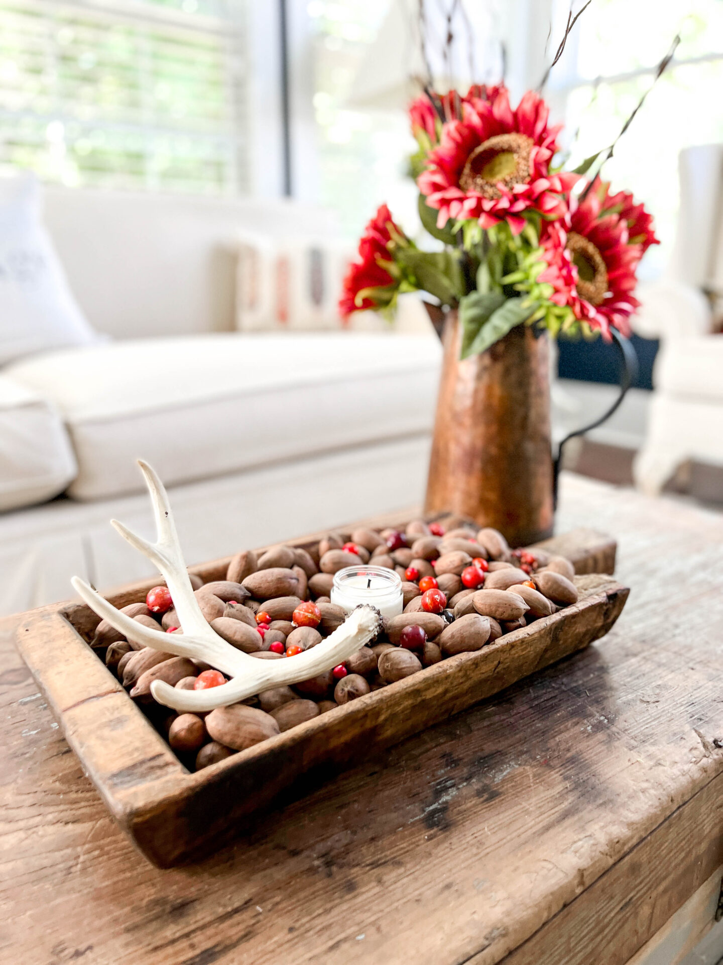 Fall Dough Bowl Decor Using Pecans 2 Bees in a Pod