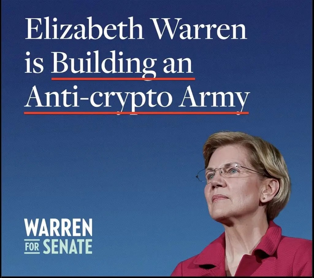 Qu'adviendra-t-il des crypto-monnaies aux États-Unis. Campagne électorale d'Elizabeth Warren avec un appel à lutter contre les cryptomonnaies. Qu'adviendra-t-il des crypto-monnaies aux États-Unis. Campagne électorale d'Elizabeth Warren avec un appel à lutter contre les cryptomonnaies. Photo.