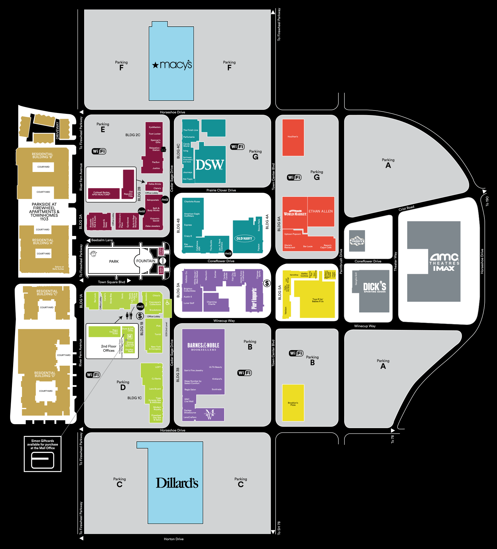 Complete List Of Stores Located At Firewheel Town Center A Shopping