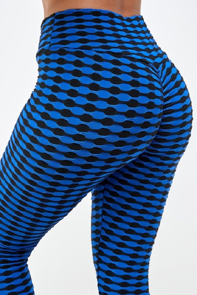 Scrunched Two Tone High Waist Band Yoga Pants Tummy Control 2Chique