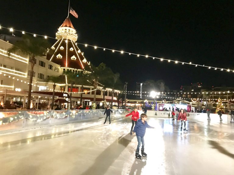 Ice Skating at the Hotel Del Coronado Has a Bite 2 Dads with Baggage
