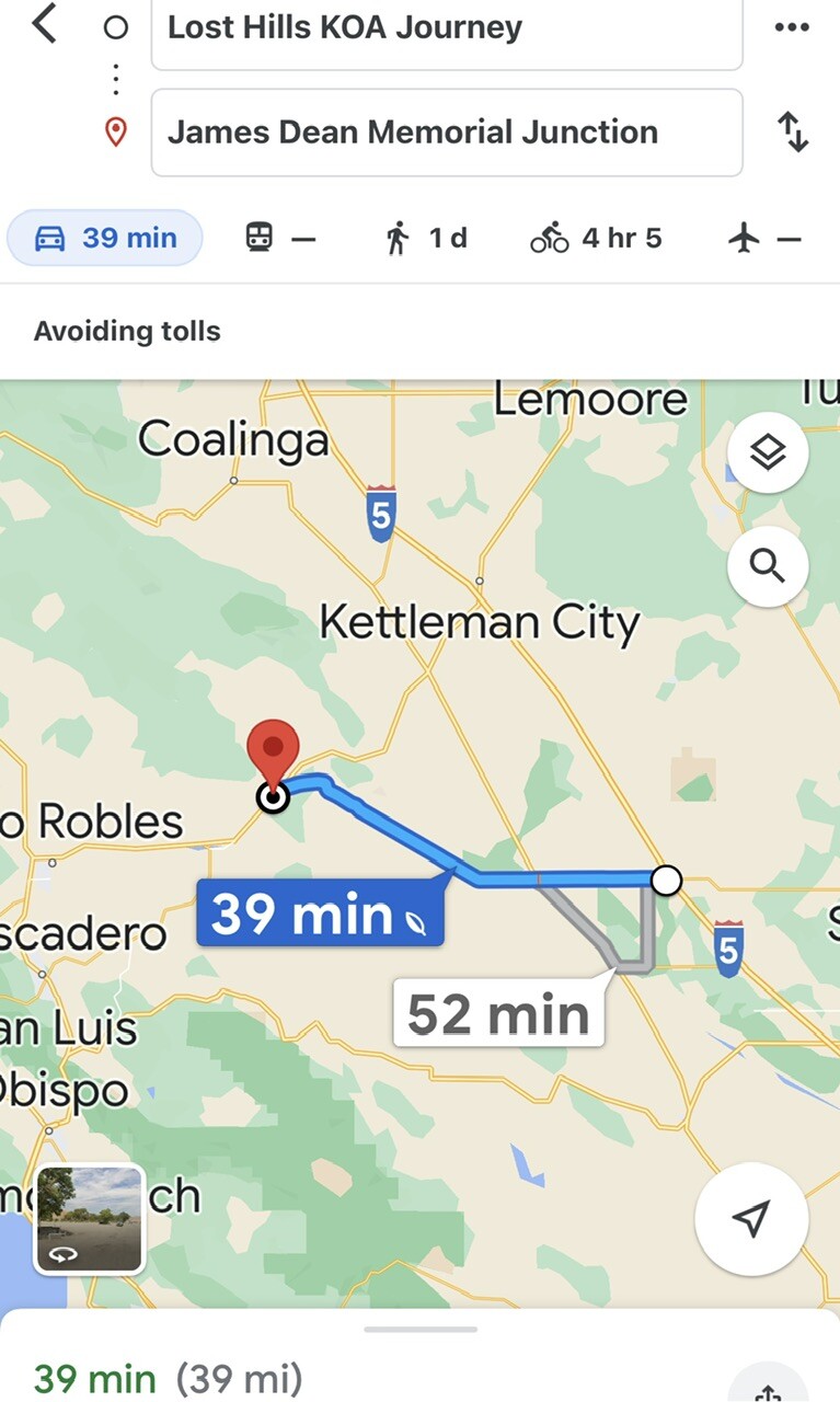 “USA California Driving from Lost Hills and Cholame to Our House in