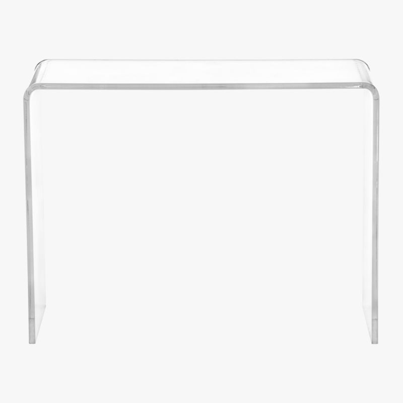 peekaboo acrylic console table CB2