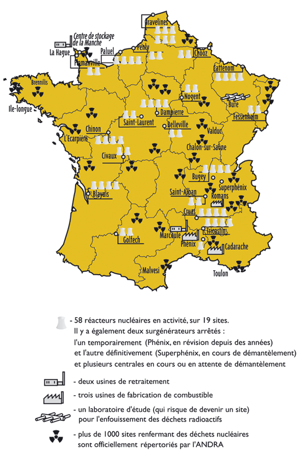 Les Points À Considérer Lors De La Visite De La Carte De France Radioactivité LES SITES LES PLUS "RADIOACTIFS" DE FRANCE