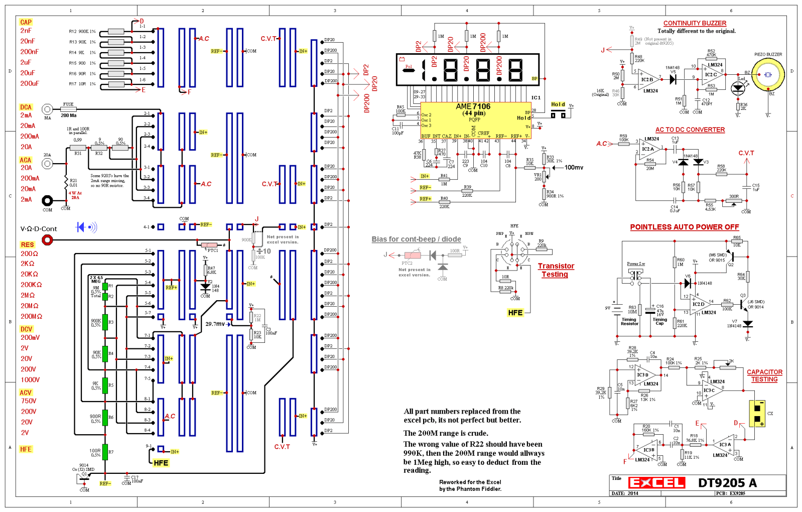 Digital Multimeter Dt9205a Circuit Diagram Wiring Diagram