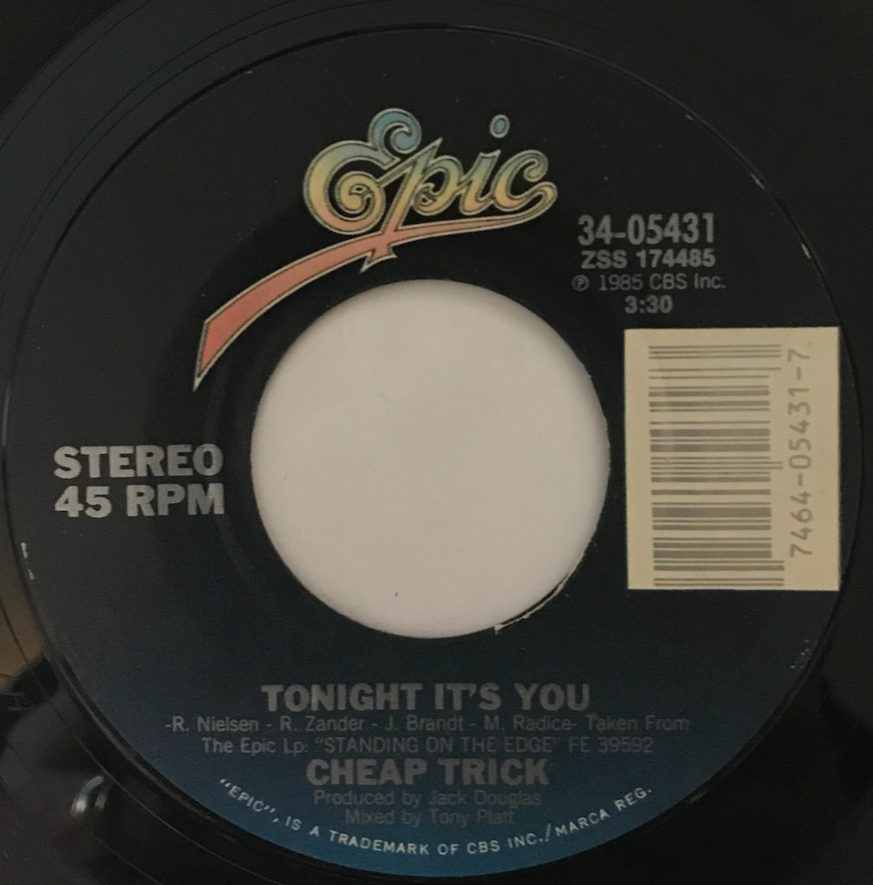 Cheap Trick “Tonight It’s You” (1985) 7″ Single (The Cheap Trick