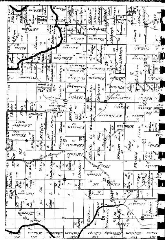 Eaton County Plat Map Manitowoc County, Wisconsin Genealogy 1878 EATON PLAT MAP Top half